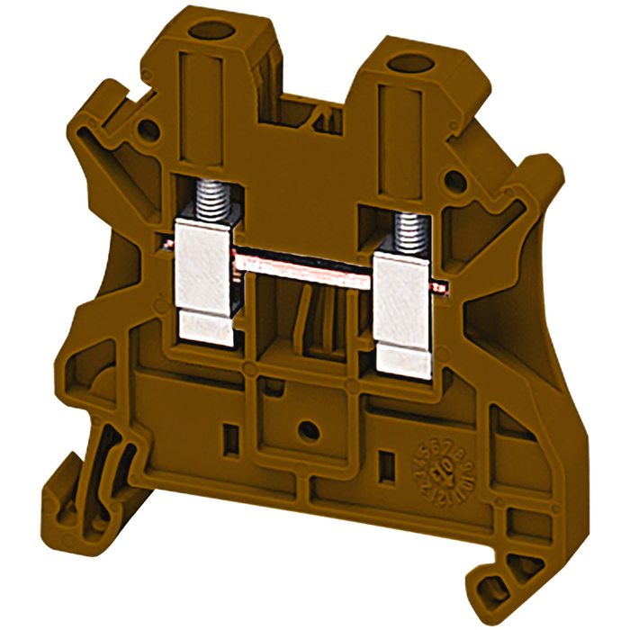 NSYTRV42BR - SCREW TERMINAL, FEED THROUGH, 2 POINTS, 4MM² , BROWN