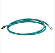 1585 Ethernet Cables, 4 Conductors, M12, Straight Male, Standard, M12, Right Angle Male, Teal PUR, Shielded, 100BASE-TX, 100 Mbit/s, High Flex, PUR, Halogen Free, 10 million cycles