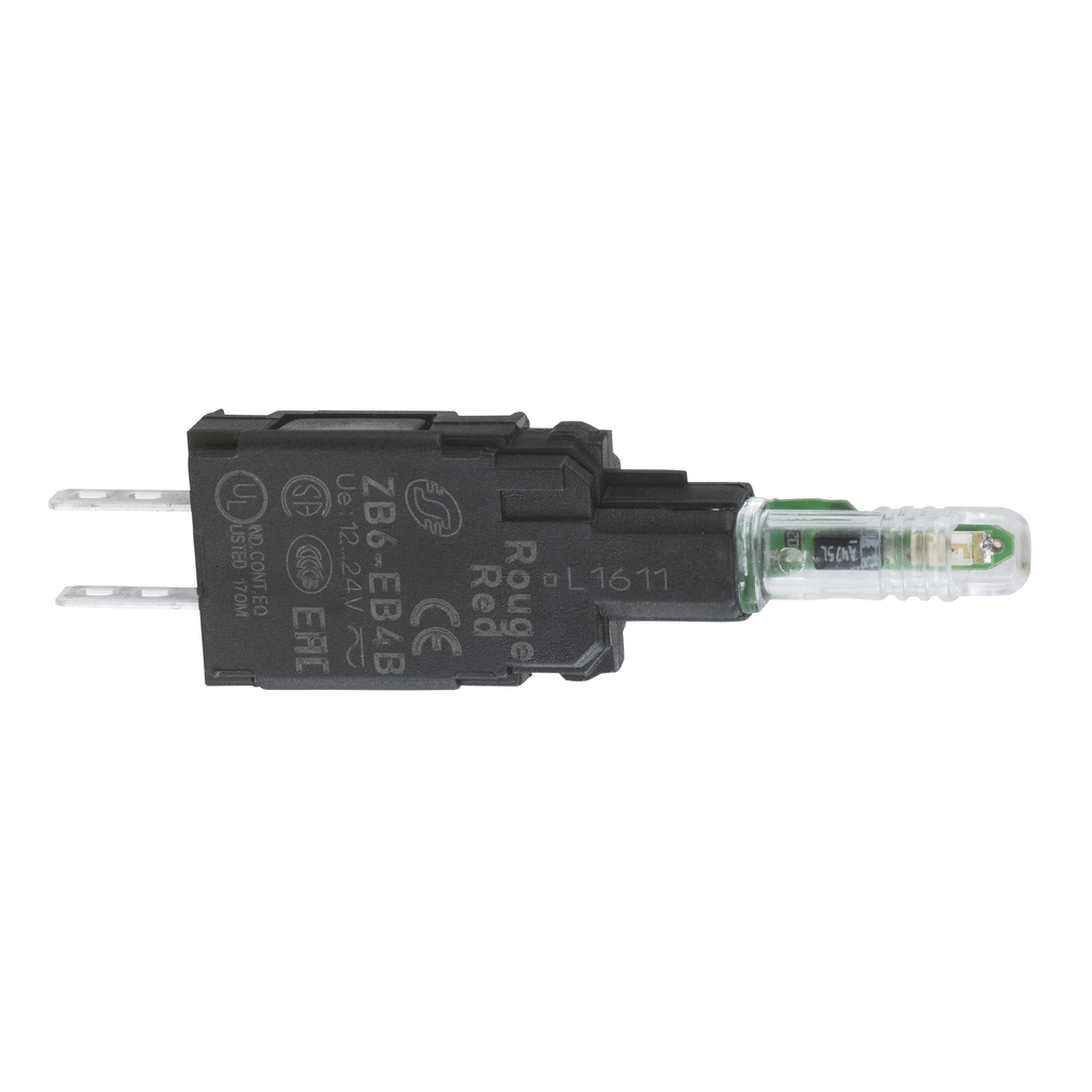 ZB6EB3B - Cuerpo completo para luces piloto, Harmony XB6, bloque de luz verde con collar de fijación al cuerpo con LED integrado 12...24V