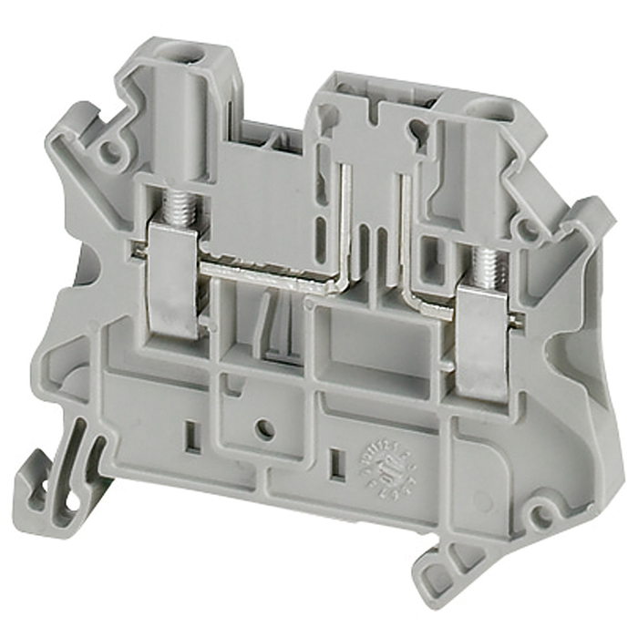 NSYTRV22TB - Terminal block, spring type, basic disconnect terminal, 2 points, 2,5mm², grey