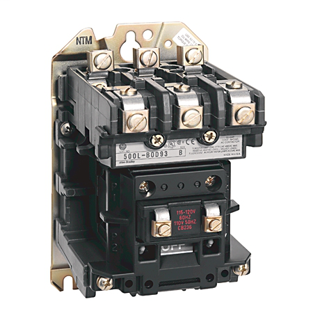 500L-COD93 - 500L NEMA Top Wiring Electically Held Lighting Contactor, NEMA 2, Open, 115-120V 60Hz, 3 Power Poles, 60A, 115-120V 60Hz