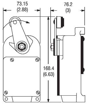 801-AMC211 - 801 General Purpose Limit Switch, Roller Lever Type, Snap Action, Maintained, Type 19 Housing Style, Arrangement C
