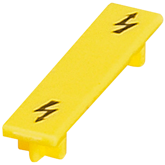 NSYTRACS10 - Warning label, Linergy TR terminals blocks, for 10mm² screw terminal blocks, yellow