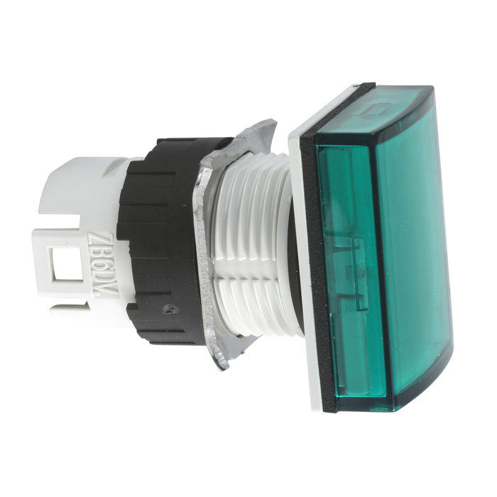 ZB6DV3 - Head for pilot light, Harmony XB6, rectangular green, 16mm, integral LED