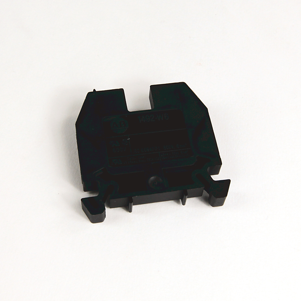 1492-W6-BL - Bloque de terminales IEC 1492-W, bloques de paso compactos, 6 mm (calibre 22 AWG - calibre 10 AWG), bloque de terminales de circuito único, negro (cantidad: 50)