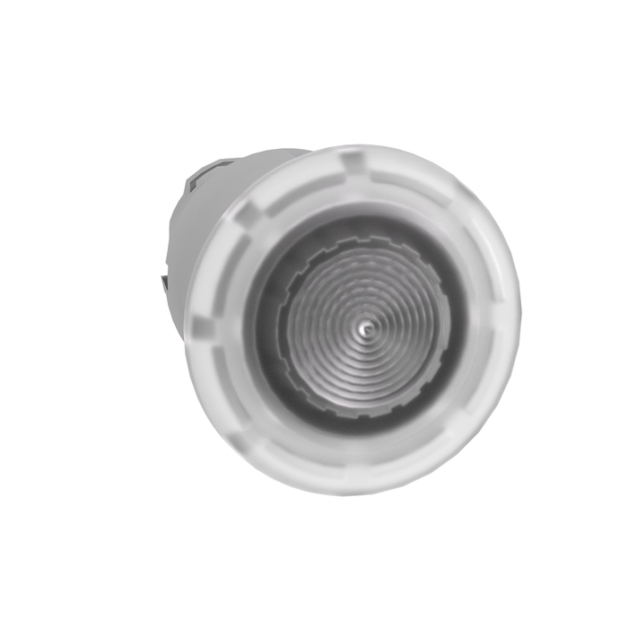 ZB4BW413 - Head for illuminated push button, Harmony XB4, metal, white mushroom 40mm, 22mm, universal LED, spring return