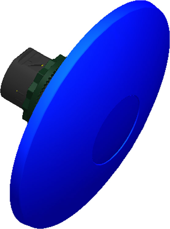 800FP-MM94 - Hongo 800F - Plástico, 90 mm, Momentáneo, Rojo, Paquete Estándar (Cantidad: 1)