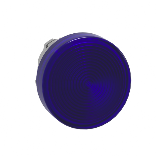 ZB4BV063S - Head for pilot light, Harmony XB4, blue, 22mm, with grooved lens, universal LED