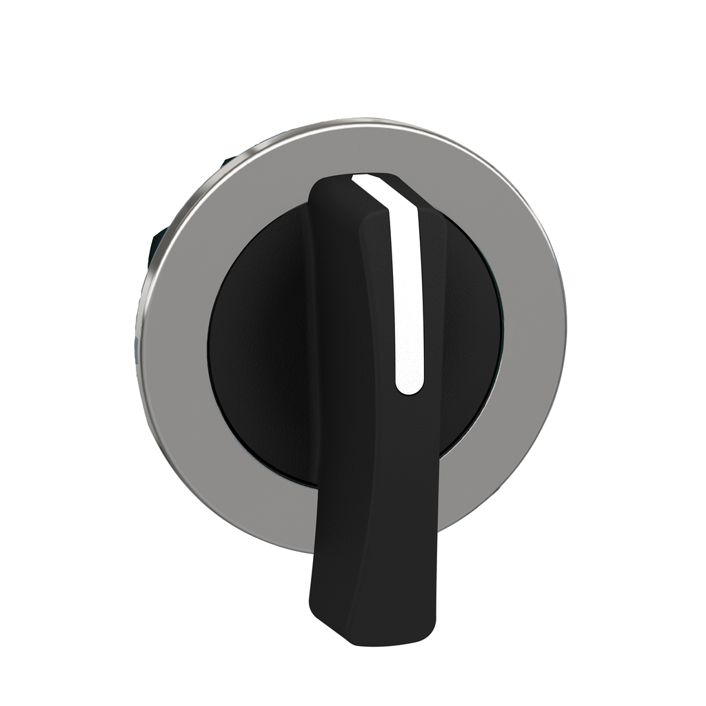 ZB4FJ8 - Cabezal para selector, Harmony XB4, montaje empotrado negro sw. mango largo 3 posiciones retorno r a c