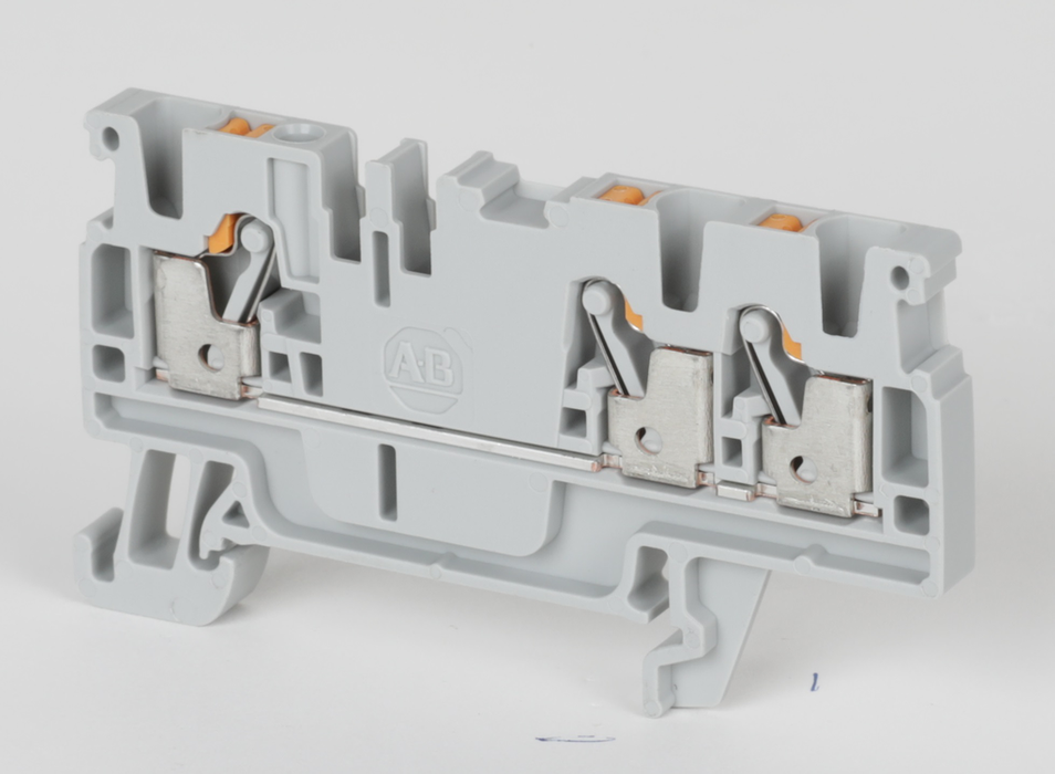 1492-P2T-W - 1492-P Push-in Terminal Blocks, 1.5 mm² ( AWG 26 - AWG 14), 13 A, Feed-Through, Single Level, 1 Point On One Side, 2 Points On Other Side