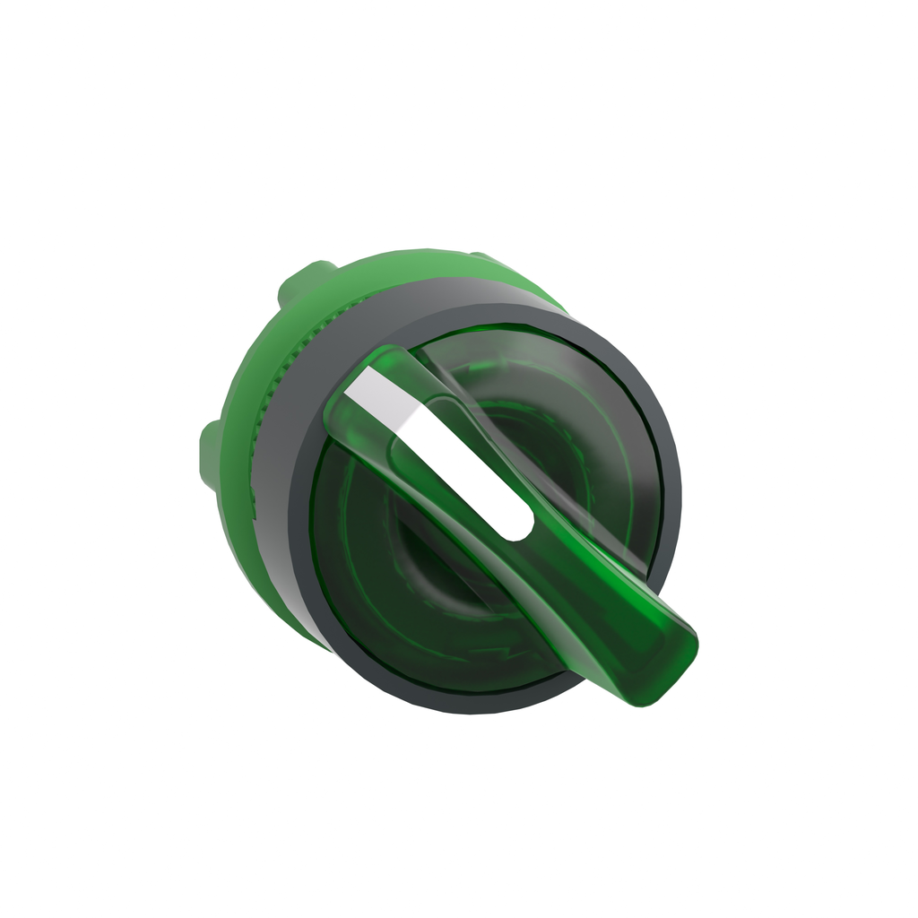 ZB5AK1233 - Cabezal para selector iluminado, Harmony XB5, Harmony XALF, plástico gris, mango verde, 22 mm, LED universal, 2 posiciones