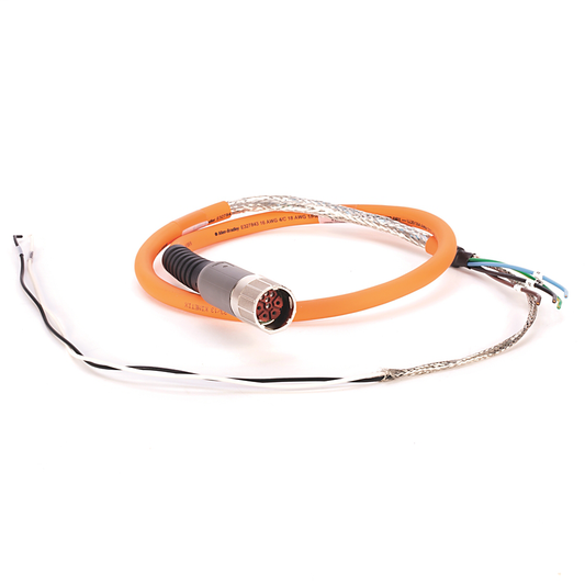 2090-CPBM7DF-16AA01 - SpeedTEC Cable, Motor Power With Brake Wires, SpeedTec DIN Connector, Drive-end, Flying-lead, 16 AWG, Standard (Non-Flex), 1 Meter