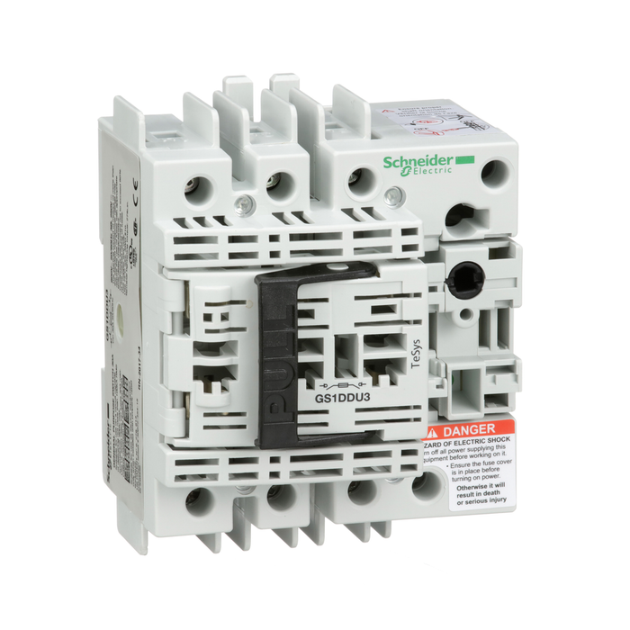 GS1DDU3 - TeSys GS, disconnect switch, fuse, 3 P, 600 V, UL 30 A, Type CC fuse