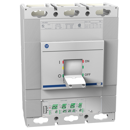 140G-M5K3-D63 - 140G - Disyuntor de caja moldeada, marco M, 50 kA, LSIG-M (electrónico), 3 polos, corriente nominal 630 A (solo IEC)