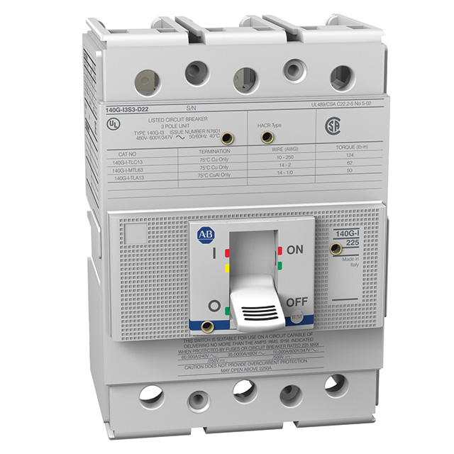 140G-I3S4-D22 - 140G - Molded Case Switch, I frame, 35 kA, Molded Case Switch (Isolator), 4 Poles, Rated Current 225 A