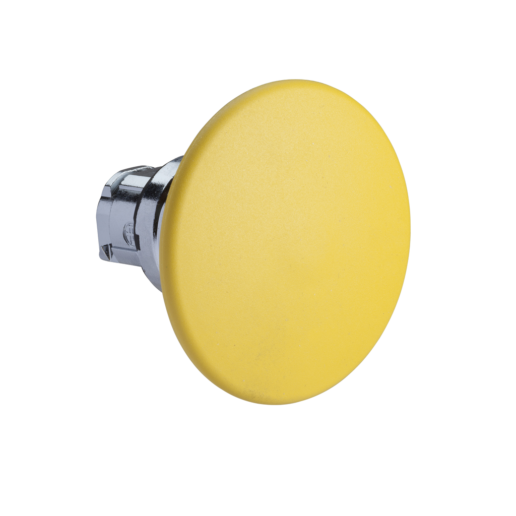 ZB4BR5 - Head for non illuminated pushbutton, Harmony XB4, mushroom 60mm, metal, yellow, 22mm, spring return