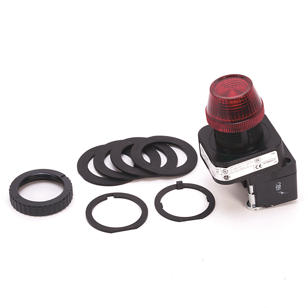 800H-QRH2R - Luz piloto LED roja tipo 4/4X/13 de 30,5 mm, 12-130 V CA/CC
