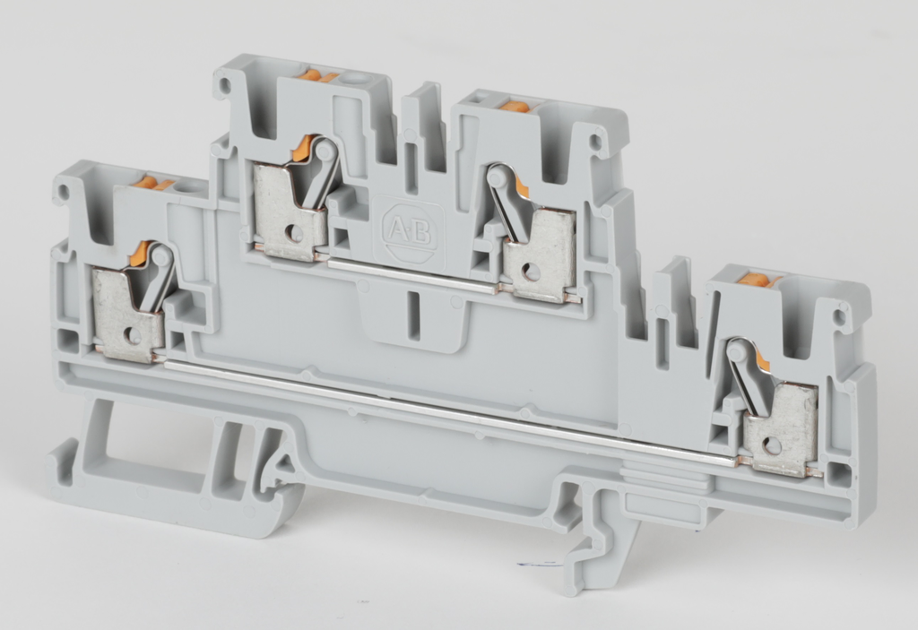 1492-PD3-RE - Bloques de terminales a presión 1492-P, 2,5 mm² (AWG 28 - AWG 12), 20 A, paso, multinivel, 1 punto en cada lado por circuito