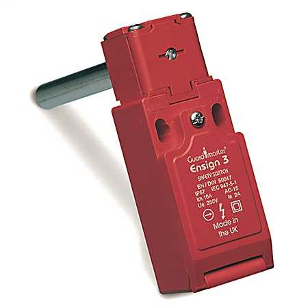 440H-E22065 - Hinge Switch - Ensign 3: Contacts: (Safety/Aux) 2 Normally Closed / 1 Normally Open, BBM Preference: Break Before Make, Actuator Shaft: Length: 30MM Diameter: 16MM-Pre-Bored, Conduit Entry: M16 Conduit 1/2in Adaptor