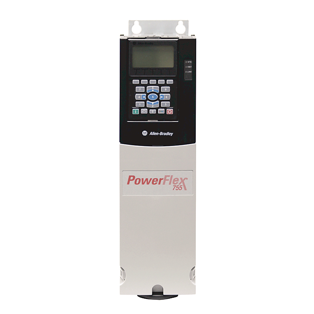 20G11RD014JA0NNNNN - PowerFlex 755 AC Drive, with Embedded Ethernet/IP, Air Cooled, AC Input with DC Terminals, Open Type/Frame 1, 14 Amps, 10HP ND, 7.5HP HD, 480 VAC, 3 PH, Frame 1, Filtered, CM Jumper Installed, DB Transistor, Blank (No HIM)