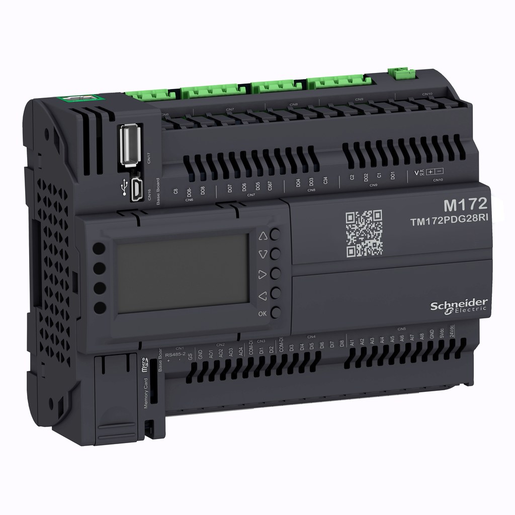 TM172PDG28RI - Módulo de expansión, Modicon M172, rendimiento, pantalla, 28 E/S, Ethernet, aislado
