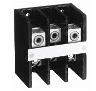 1492-50XF - 1492 Power Block, Tap with Binding Screw Block, 3-Pole, Aluminum, 1 Opening Line Side, 1 Opening Load Side, 115 Amps