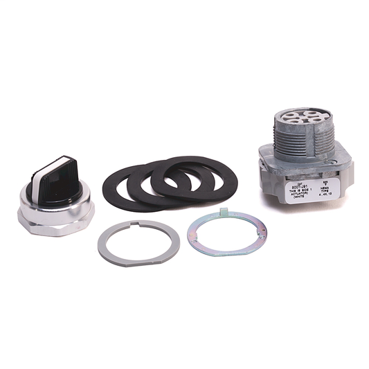 800T-J91H - 800T 3 Position, Knob/Wing Lever,, White, Std. Knob Spring Rtn fr/ Both, Cam and Contact Blocks, 3 Position