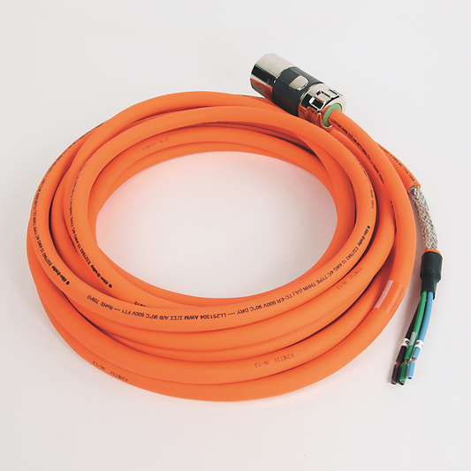 2090-CPWM7DF-10AA09 - Cable SpeedTEC, solo alimentación del motor, conector DIN SpeedTec, extremo de accionamiento, cable flexible, 10 AWG, estándar (no flexible), 9 metros