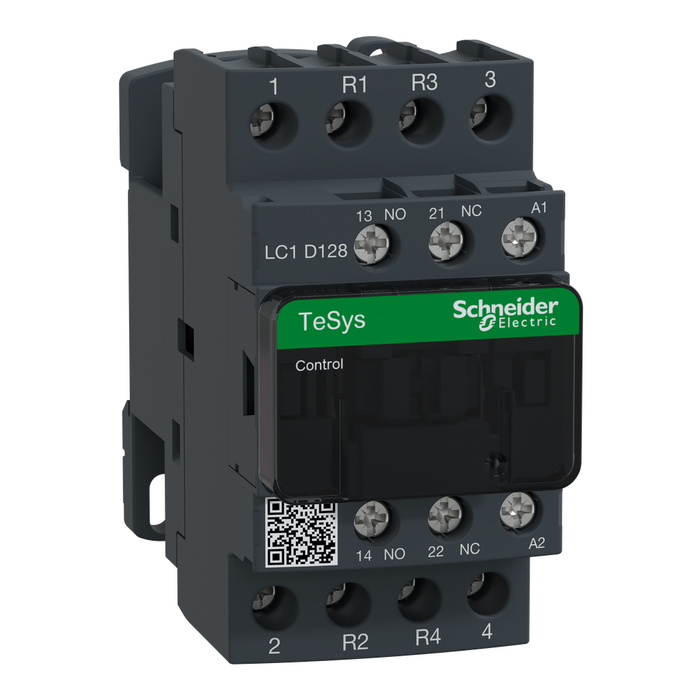 LC1D128M7 - IEC contactor, TeSys Deca, nonreversing, 25A resistive, 4 pole, 2 NO and 2 NC, 220VAC 50/60Hz coil, open style