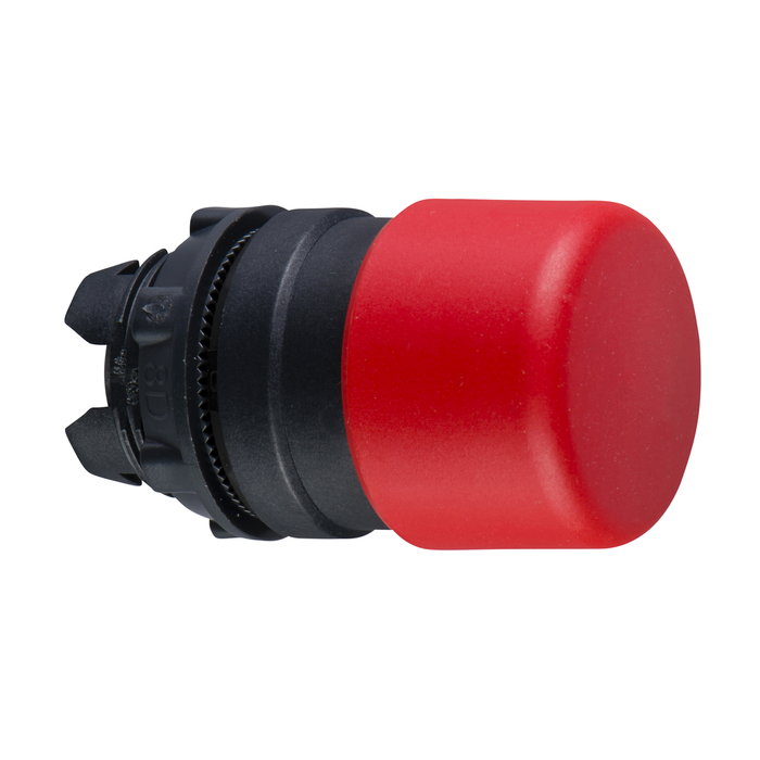 ZB5AC44 - Head for non illuminated push button, Harmony XB5, red mushroom 30mm, 22mm, spring return, unmarked