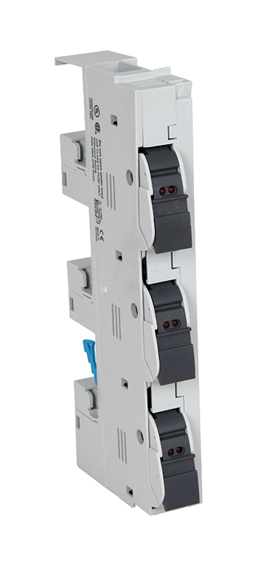 141A-NFHCC30L - Busbar Fuse Holder, 3 Pole, 30 A, 600V, UL Class CC Fuses, With LED