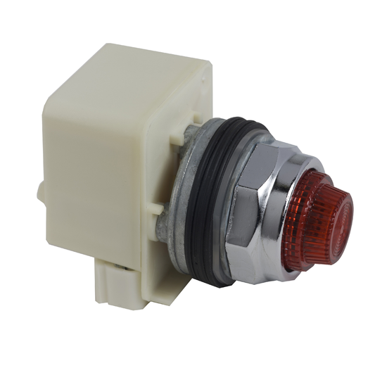 9001KP7LRR31 - Pilot light, Harmony 9001K, metal, polycarbonate, fresnel, red, 30mm, LED red, 220-240V