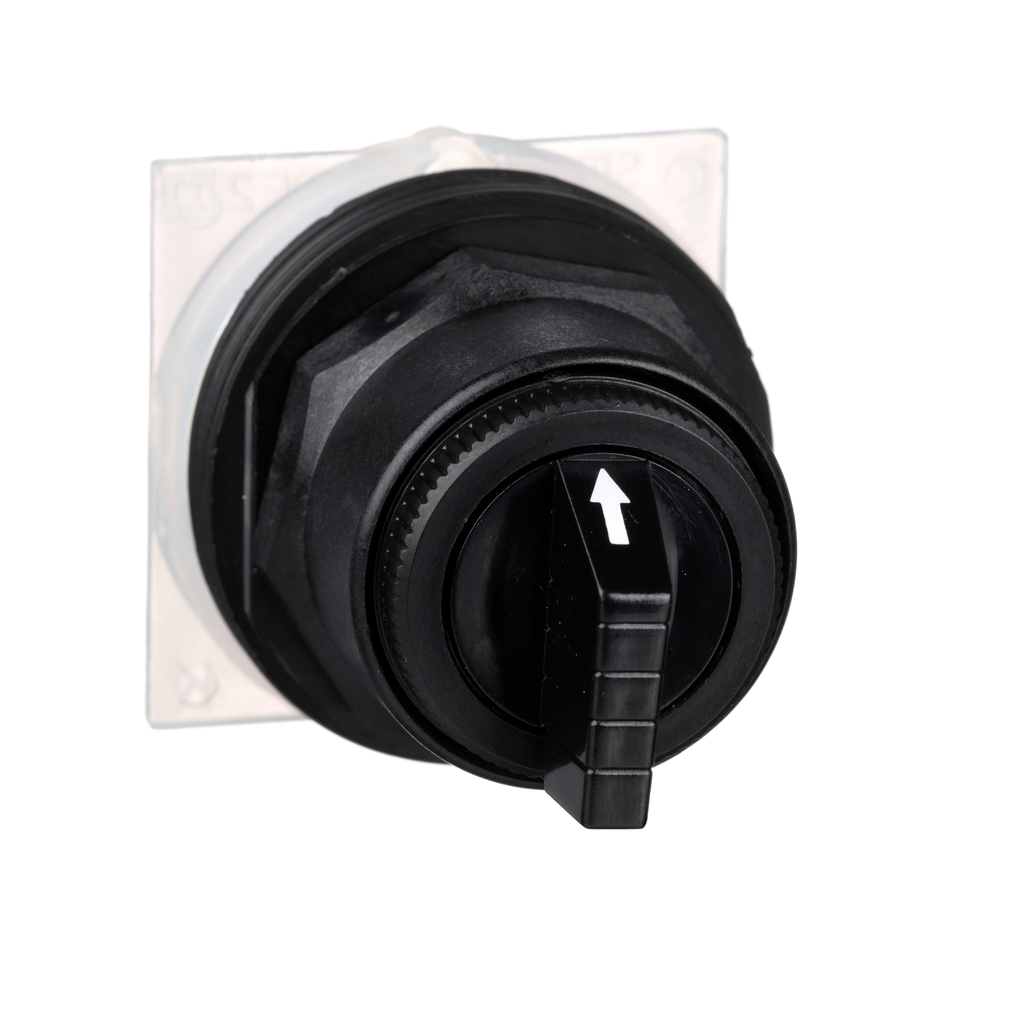9001SKS43B - Pulsador de 30 mm, tipo SK, interruptor selector, 3 posiciones, leva C, perilla negra
