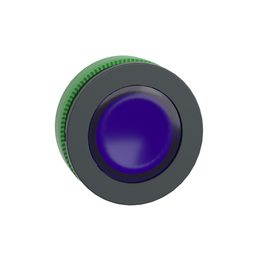 ZB5FA68 - Head for illuminated push button, Harmony XB5, antimicrobial, plastic, blue flush mounted, 30mm, universal LED,