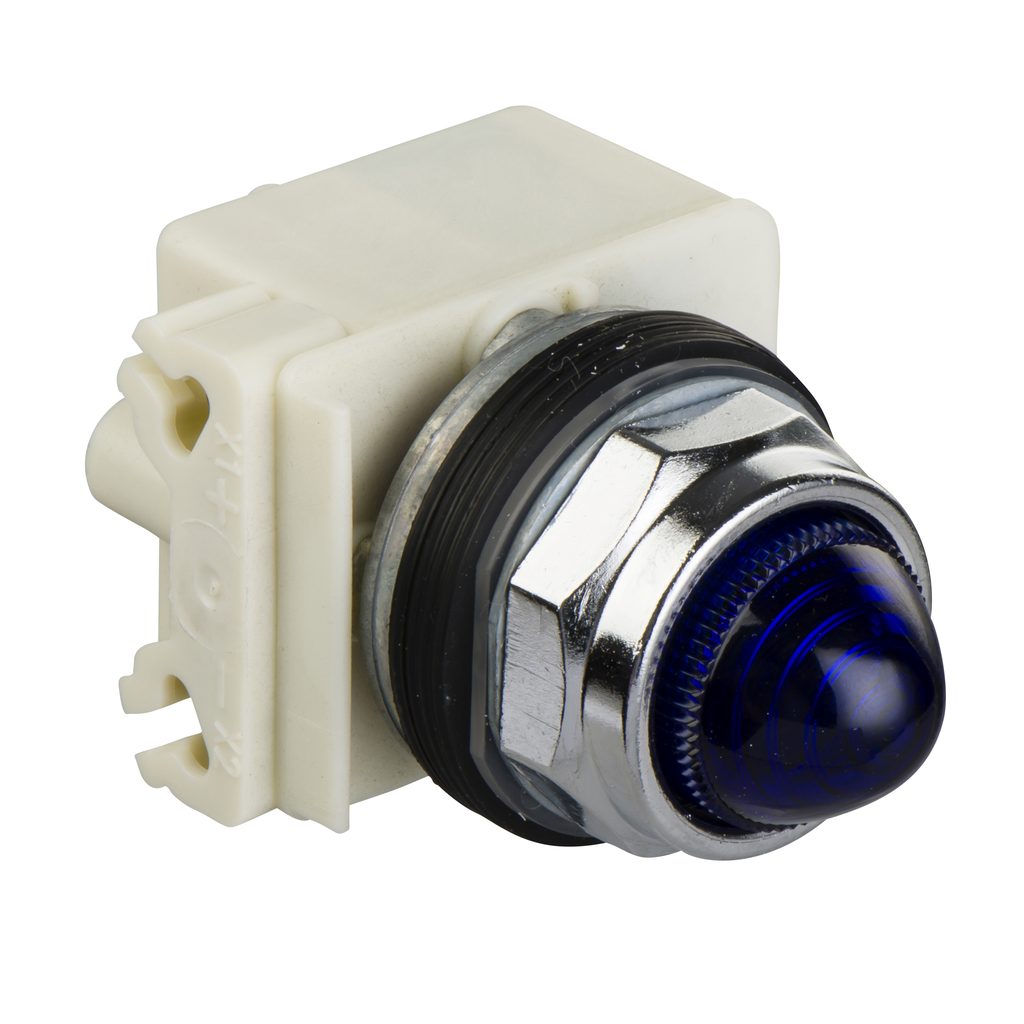 9001KP7L9 - Luz piloto, Harmony 9001K, metal, policarbonato, cúpula, azul, 30 mm, 220-240 V