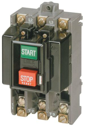 609-AOW - Interruptor de arranque manual, pulsador, trifásico, NEMA 0, tipo abierto sin carcasa