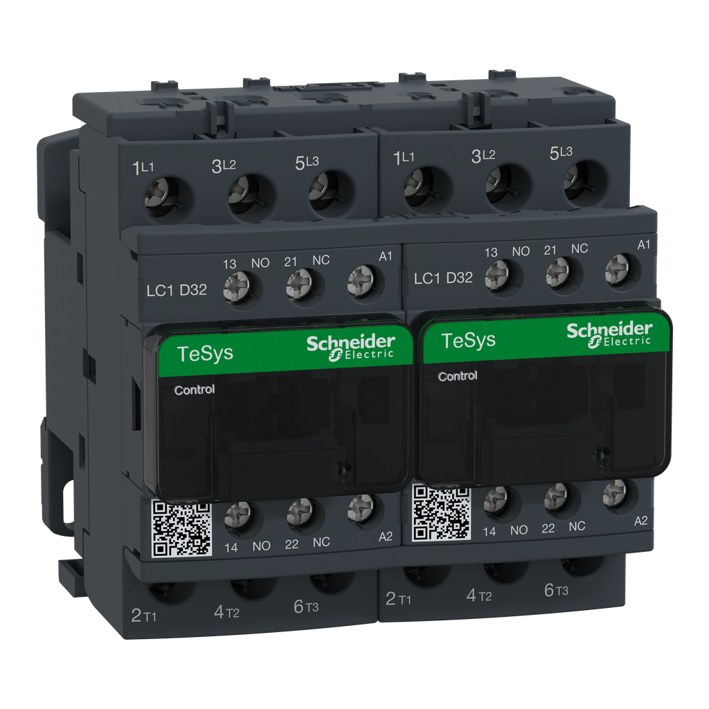 LC2D32E7 - Contactor inversor TeSys Deca - 3P(3 NO) - AC-3 - <= 440 V 32 A - Bobina 48 V AC