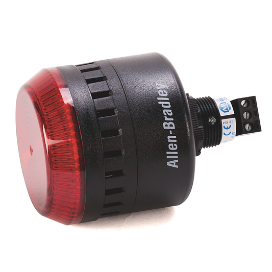 855PC-B20ME522 - Sirena de montaje en panel 855PC con LED, carcasa negra, 240 V CA, 45 mm, lente ámbar, orificio de montaje de 22,5 mm