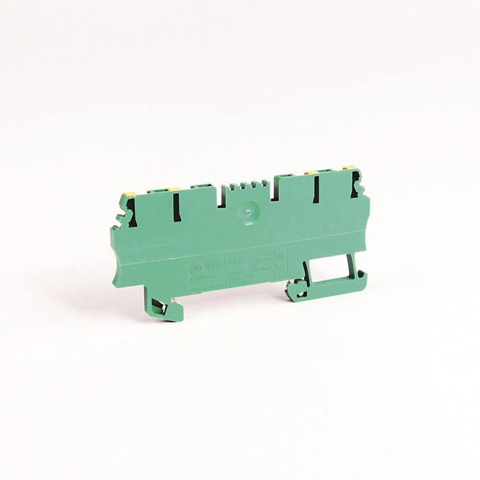 1492-LG2 - Spring Clamp Terminal Block,One-Circuit Feed-Through Ground Block,1.5 mm (# 22 AWG - # 16 AWG),Standard Feedthrough,Green / Yellow Stripe (Standard) (Qty. 50)