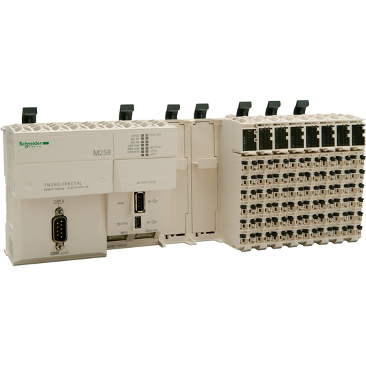 TM258LF66DT4L - logic controller, Modicon M258, compact base, 66 + 4 IO, 24V DC