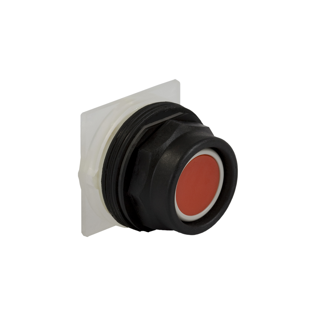 9001SKR1R - Push-button head, Harmony 9001SK, plastic, flush, red, 30mm, spring return