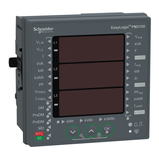 METSEPM2110 - EasyLogic PM2110, medidor de potencia y energía, armónicos totales, pantalla LED, pulso, clase 1