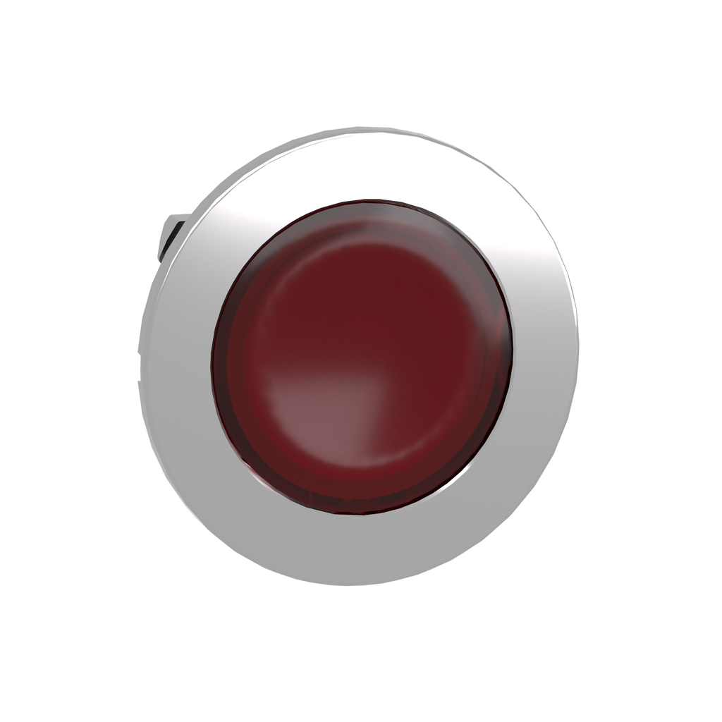 ZB4FV043 - Head for pilot light, Harmony XB4, flush mounted, red, 30mm, with plain lens, universal LED