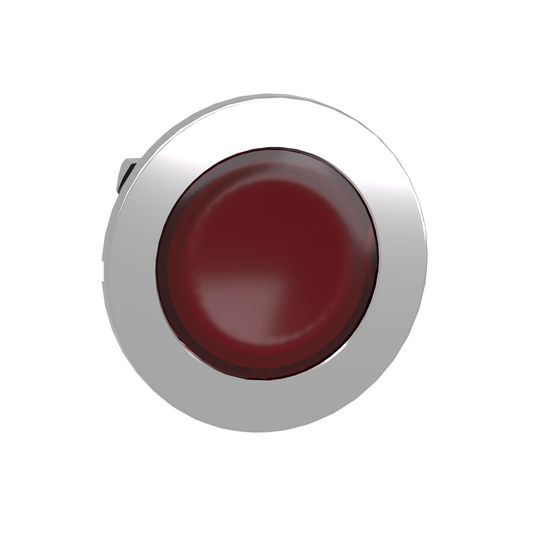 ZB4FV043 - Head for pilot light, Harmony XB4, flush mounted, red, 30mm, with plain lens, universal LED