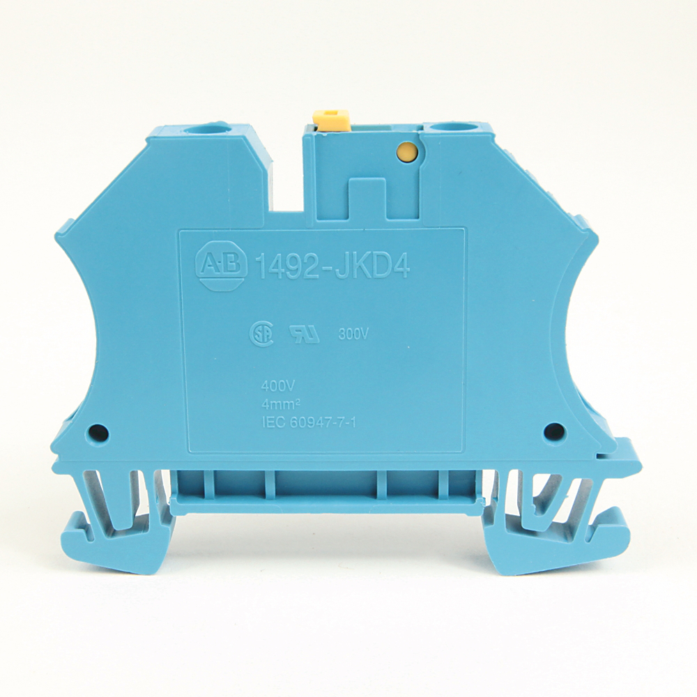 1492-JKD4Q - 1492-J IEC Terminal Block, Knife Disconnect Feed-Through, 4 mm (# 30 AWG - # 10 AWG), 2 Connection points on each side, Gray (Standard)