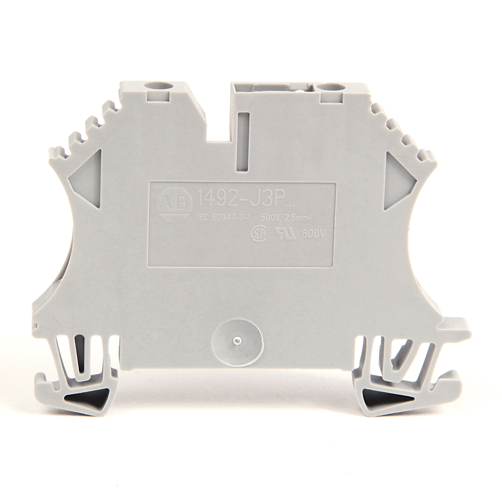1492-J3P - Bloque de terminales IEC 1492-J, bloque de paso de un circuito, 2,5 mm (calibre 24 AWG - calibre 12 AWG), dispositivo de conexión de componentes seleccionable, gris (estándar)