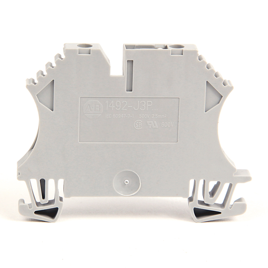 1492-J3P - Bloque de terminales IEC 1492-J, bloque de paso de un circuito, 2,5 mm (calibre 24 AWG - calibre 12 AWG), dispositivo de conexión de componentes seleccionable, gris (estándar)