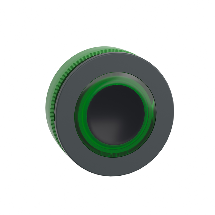 ZB5FW933 - Head for illuminated push button, Harmony XB5, plastic, green flush mounted, 30mm, universal LED, illuminated ring