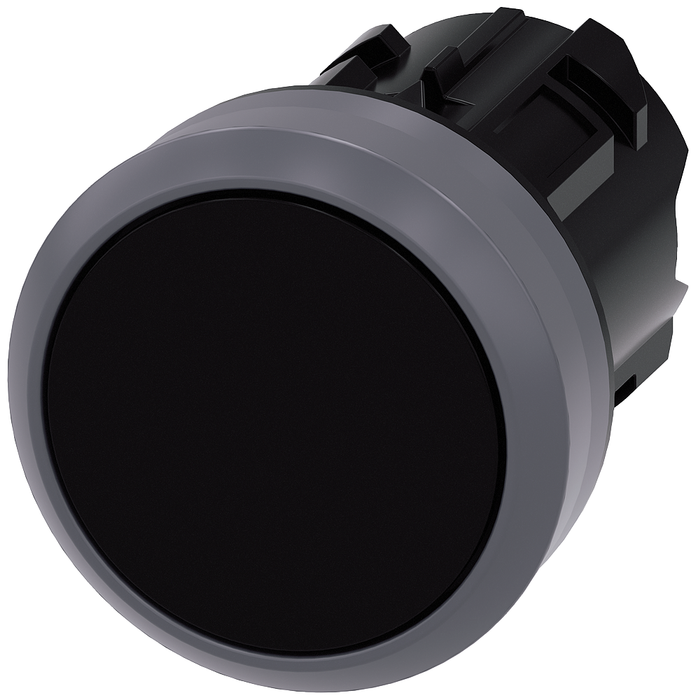 3SU10300AB100AA0 - PUSHBUTTON, MOM, BLK, FLUSH