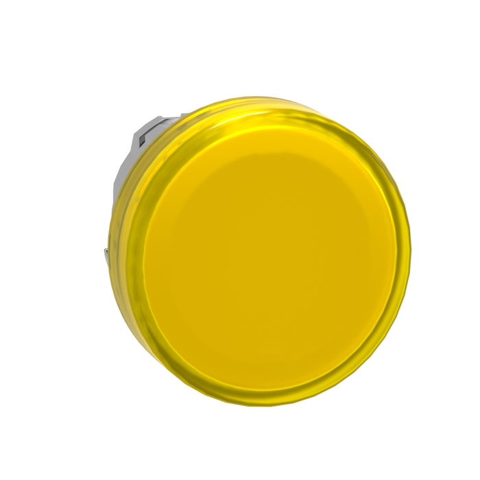 ZB4BV083 - Head for pilot light, Harmony XB4, yellow, 22mm, with plain lens, universal LED